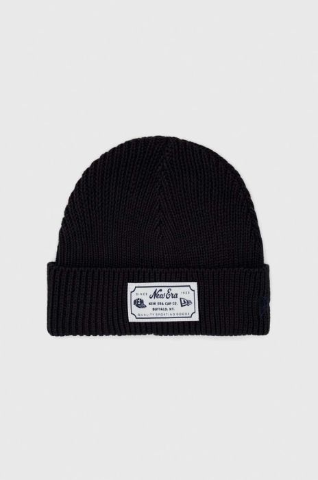 Шапка з домішкою вовни New Era колір синій