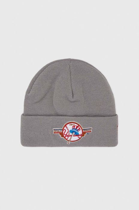 Шапка New Era колір сірий з товстого трикотажу (2814910)