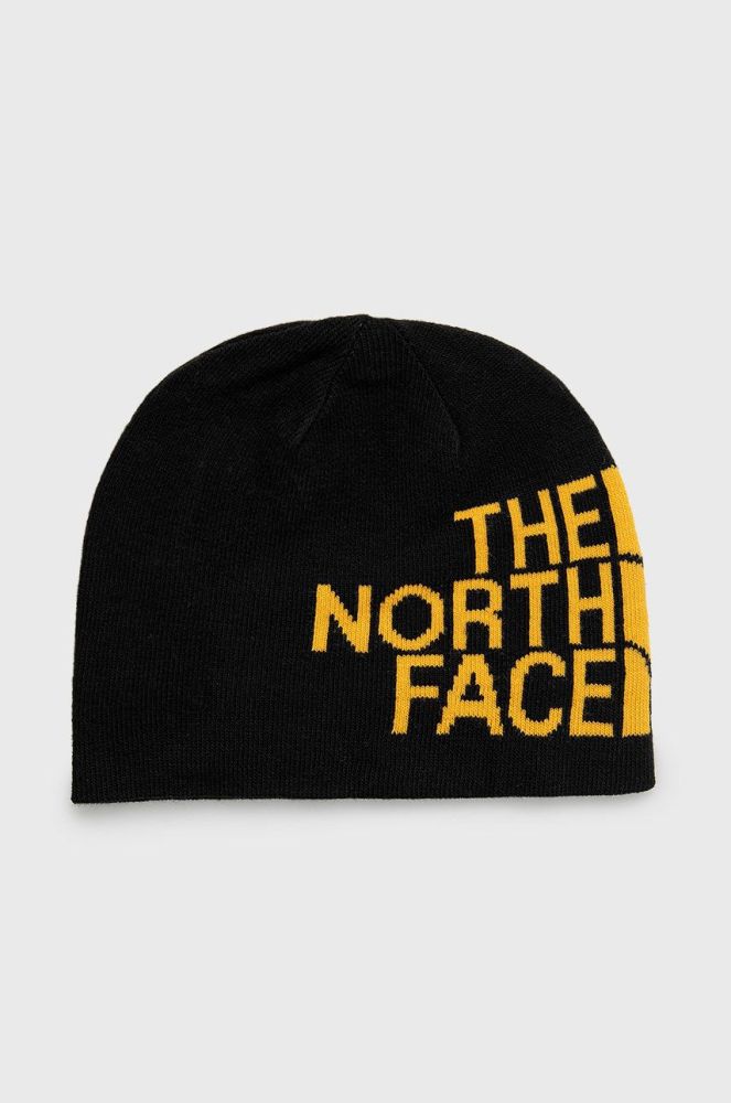 Двостороння шапка The North Face колір чорний з тонкого трикотажу (2672094)