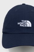Бавовняна бейсболка The North Face колір синій однотонна