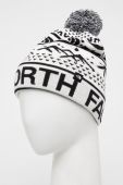 Шапка The North Face колір білий з товстого трикотажу