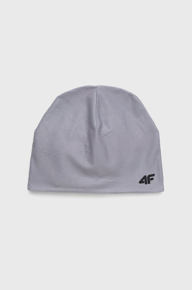 Двостороння шапка 4F колір сірий з тонкого трикотажу