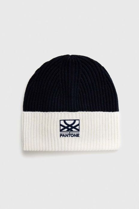 Шапка з домішкою вовни United Colors of Benetton X Pantone колір синій Шапка з домішкою вовни United Colors of Benetton X Pantone колір синій