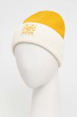 Шапка з домішкою вовни United Colors of Benetton X Pantone колір жовтий Шапка з домішкою вовни United Colors of Benetton X Pantone колір жовтий