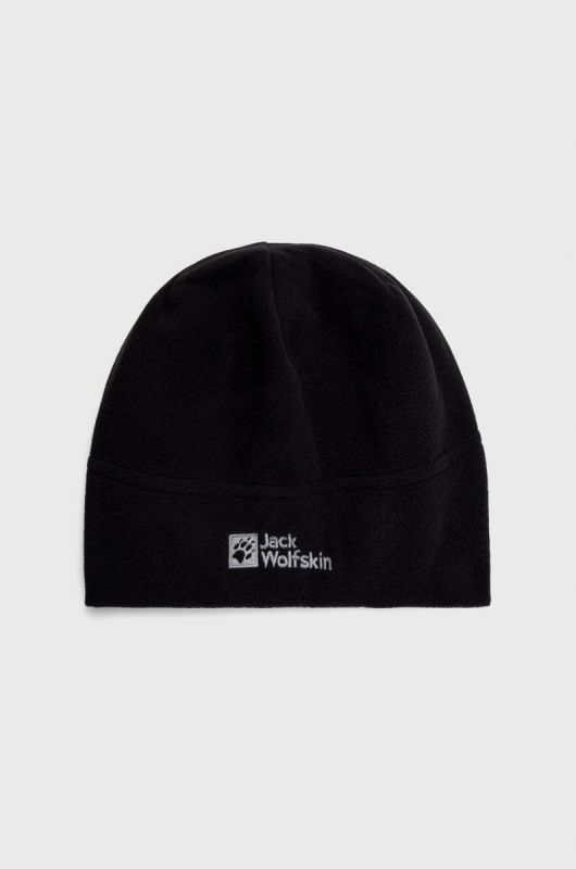 Шапка Jack Wolfskin колір чорний з тонкого трикотажу