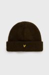 Шапка Lyle & Scott колір зелений з товстого трикотажу Шапка Lyle & Scott колір зелений з товстого трикотажу