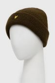 Шапка Lyle & Scott колір зелений з товстого трикотажу