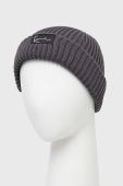 Шапка Karl Kani колір сірий з товстого трикотажу