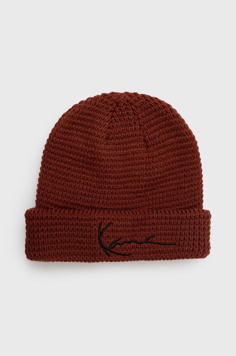 Шапка Karl Kani колір коричневий з товстого трикотажу (2688105)
