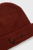 Шапка Karl Kani колір коричневий з товстого трикотажу (2688105)