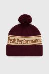 Шапка Peak Performance колір бордовий з товстого трикотажу Шапка Peak Performance колір бордовий з товстого трикотажу