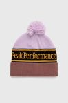 Шапка Peak Performance колір фіолетовий з товстого трикотажу Шапка Peak Performance колір фіолетовий з товстого трикотажу