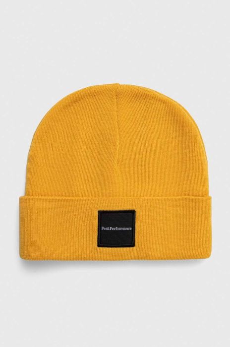 Вовняна шапка Peak Performance Switch колір жовтий вовна Вовняна шапка Peak Performance Switch колір жовтий вовна
