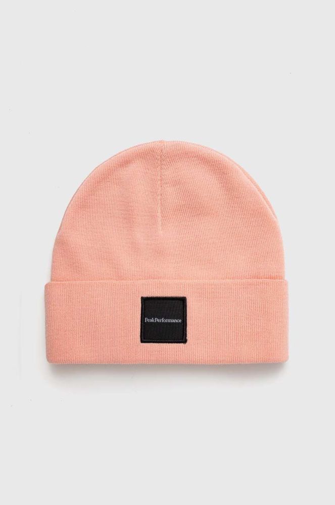 Вовняна шапка Peak Performance Switch колір рожевий вовна