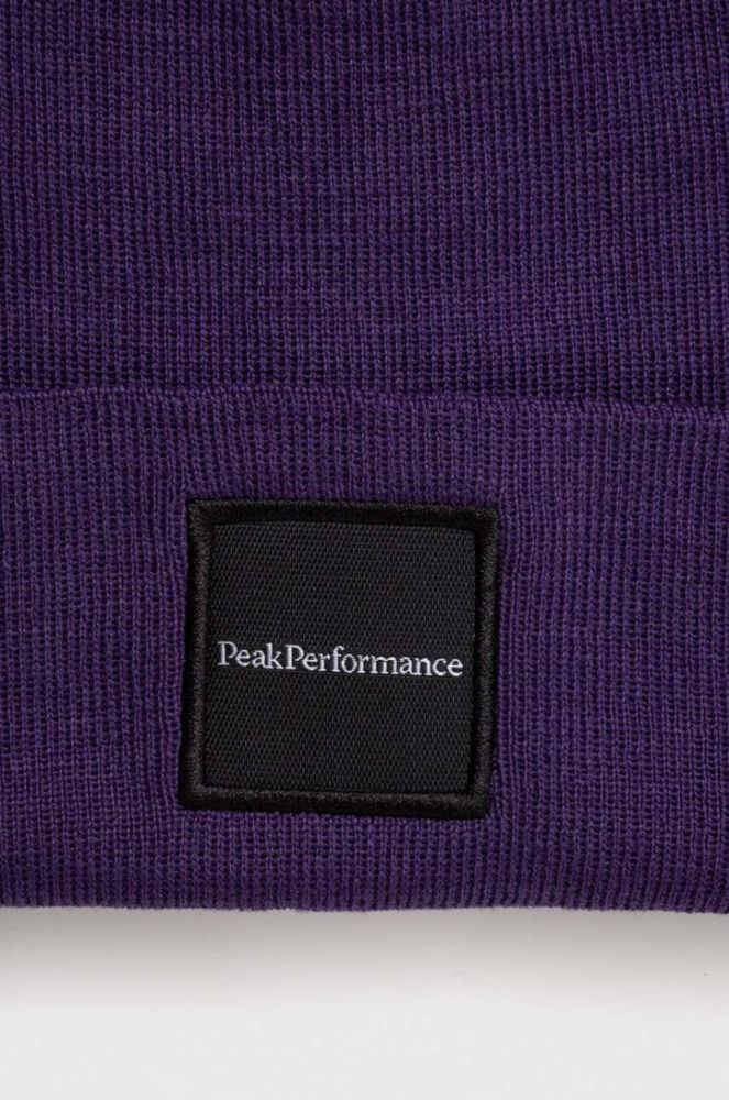 Вовняна шапка Peak Performance Switch колір фіолетовий вовна фото 3