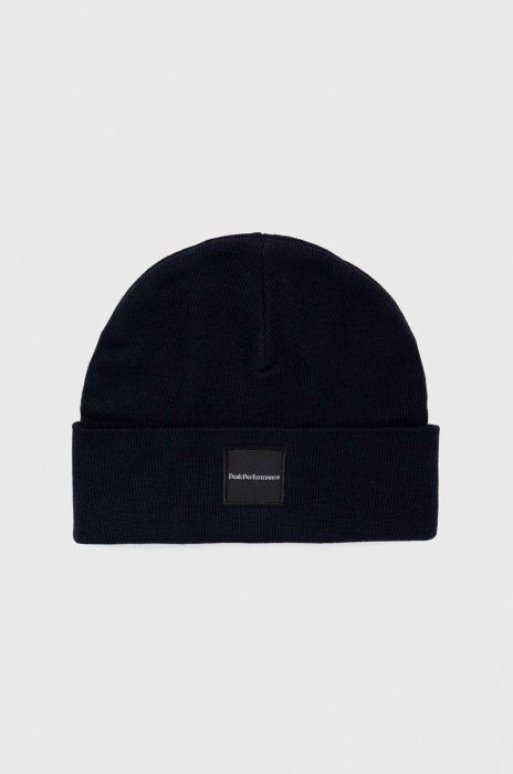 Вовняна шапка Peak Performance Switch колір синій вовна
