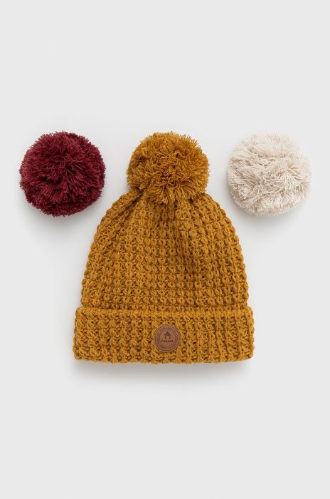 Шапка Cabaia колір жовтий з товстого трикотажу Шапка Cabaia колір жовтий з товстого трикотажу