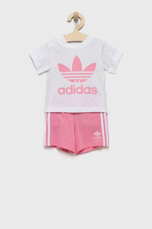 Дитячий бавовняний комплект adidas Originals колір рожевий (2531470)
