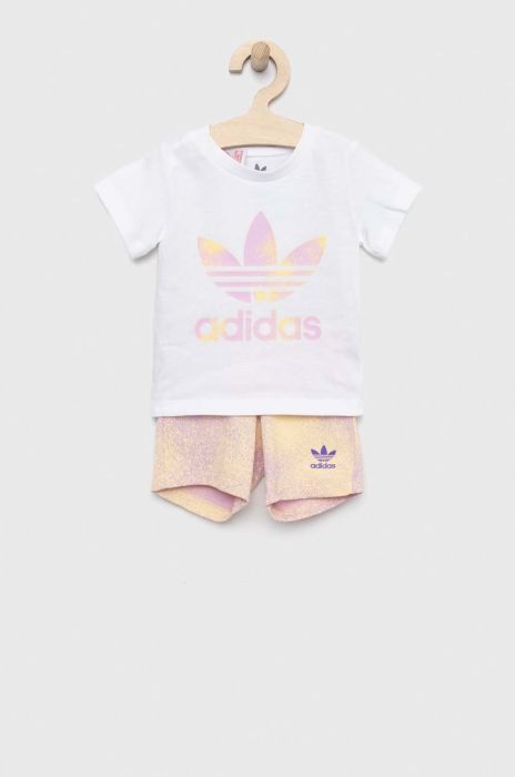 Дитячий бавовняний комплект adidas Originals колір білий