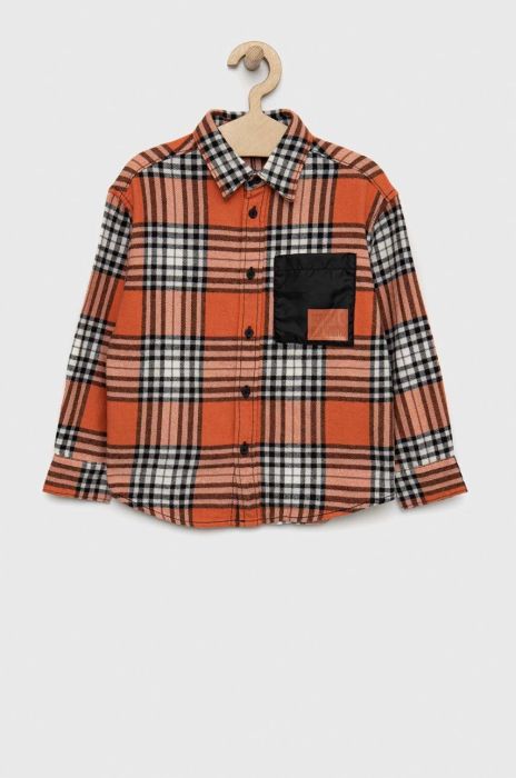 Дитяча бавовняна сорочка United Colors of Benetton колір помаранчевий