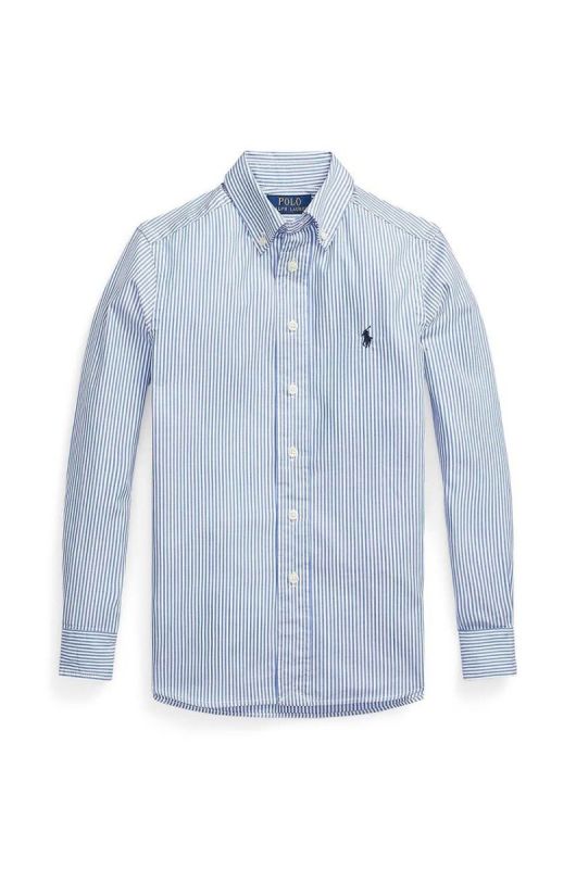 Дитяча бавовняна сорочка Polo Ralph Lauren колір блакитний (2634265)
