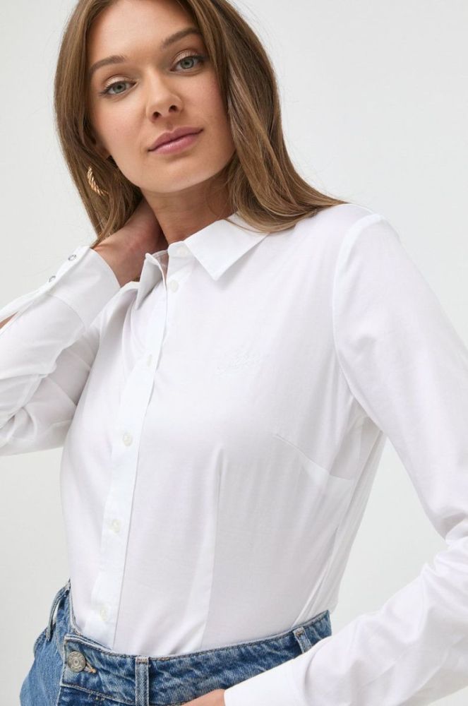 Сорочка Guess жіноча колір білий slim класичний комір (2454876) фото 5