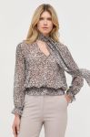 Блузка Patrizia Pepe жіноча колір сірий візерунок