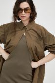 Сорочка Gestuz жіноча колір коричневий relaxed класичний комір
