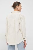 бавовняна сорочка Vero Moda жіноча колір бежевий relaxed класичний комір