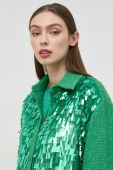 Сорочка Pinko жіноча колір зелений relaxed класичний комір