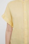 Сорочка з льону Polo Ralph Lauren колір жовтий relaxed зі стійкою