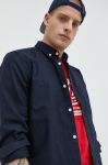 Бавовняна сорочка Only & Sons чоловіча колір синій slim комір button-down Бавовняна сорочка Only & Sons чоловіча колір синій slim комір button-down