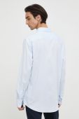 Бавовняна сорочка Tiger Of Sweden чоловіча slim класичний комір колір блакитний