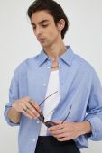 Бавовняна сорочка Drykorn чоловіча relaxed класичний комір колір блакитний