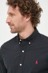 Сорочка Polo Ralph Lauren чоловіча колір чорний slim комір button-down (2476236) Сорочка Polo Ralph Lauren чоловіча колір чорний slim комір button-down (2476236)