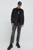 Бавовняна сорочка Dickies чоловіча колір чорний relaxed класичний комір DK0A4XGQBLK1-BLACK