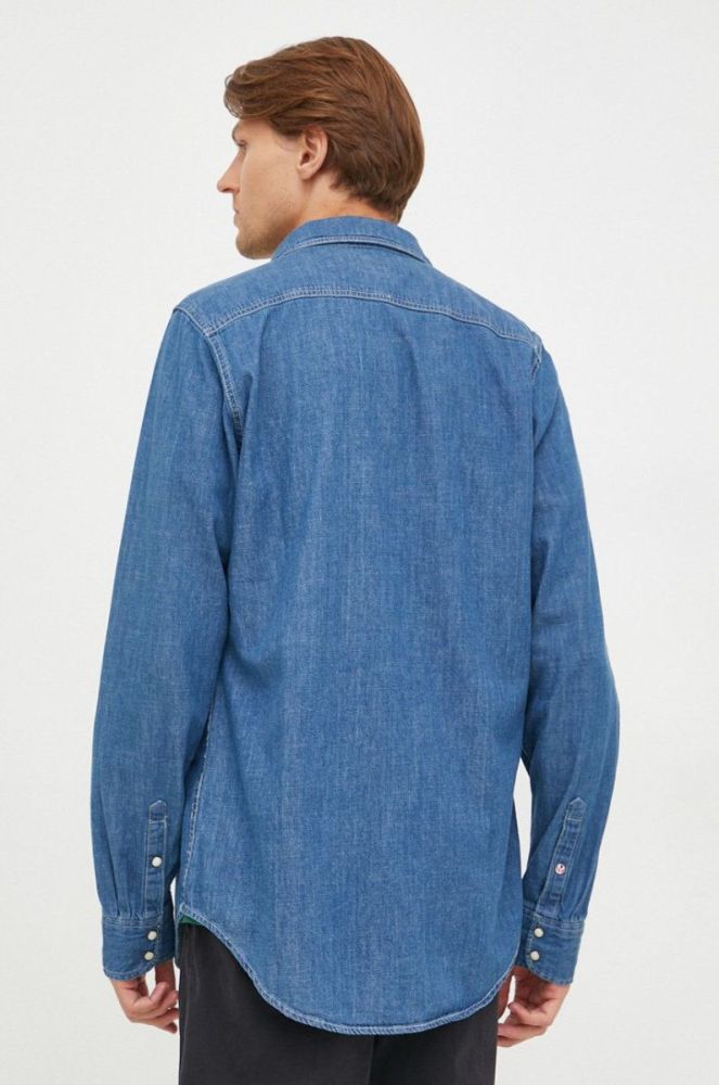 Джинсова сорочка Pepe Jeans чоловіча regular класичний комір колір блакитний фото 3