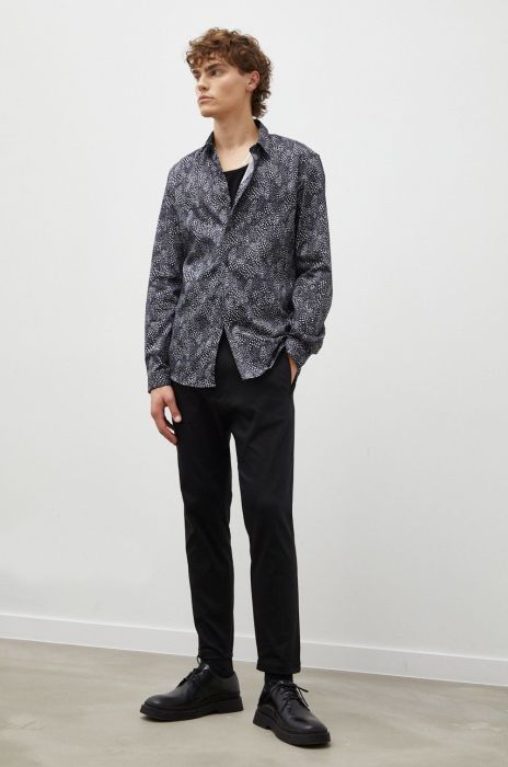 Бавовняна сорочка Drykorn чоловіча колір синій slim з італійським коміром