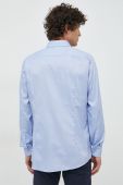 Бавовняна сорочка BOSS чоловіча slim класичний комір колір блакитний (2873048)