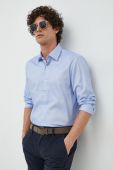 Бавовняна сорочка BOSS чоловіча slim класичний комір колір блакитний (2873048)