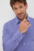Сорочка BOSS чоловіча колір фіолетовий slim класичний комір (3385656)