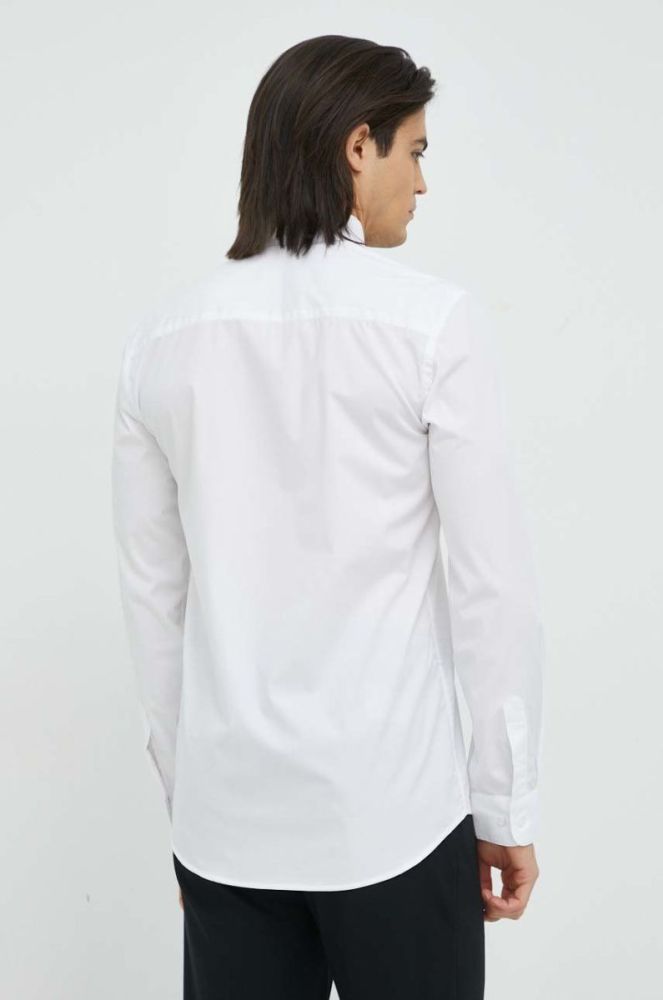 Сорочка Bruuns Bazaar чоловіча колір білий regular комір button-down фото 4