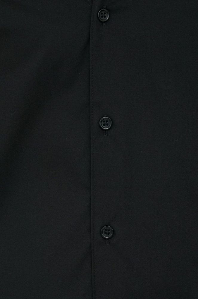 Сорочка Bruuns Bazaar чоловіча колір чорний regular комір button-down фото 2