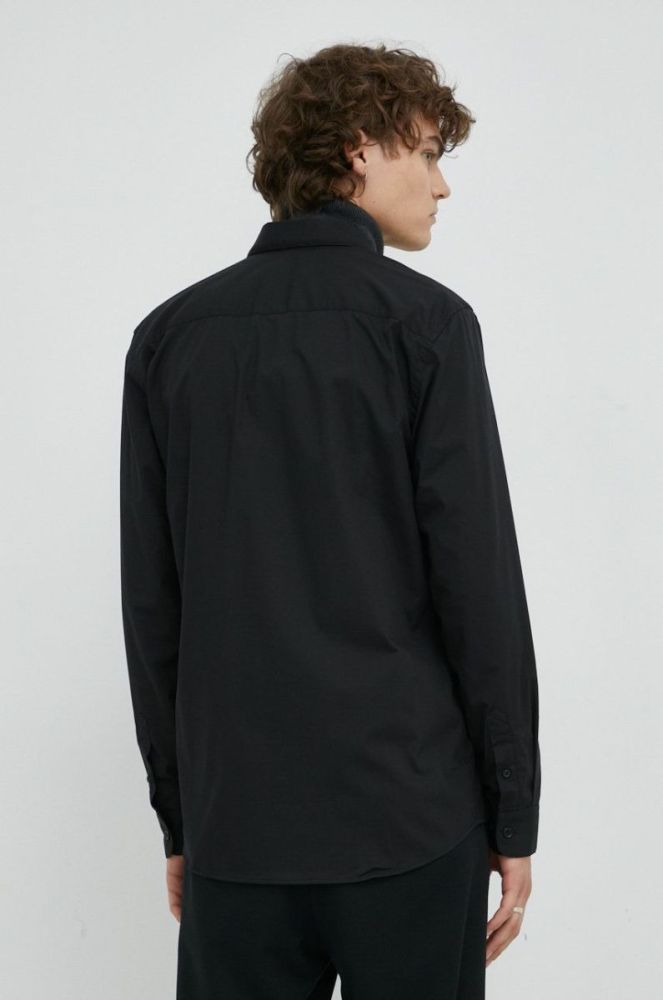 Сорочка Bruuns Bazaar чоловіча колір чорний regular комір button-down фото 4