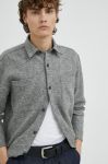 Вовняна сорочка Bruuns Bazaar Wool Reeves чоловіча колір сірий regular класичний комір Вовняна сорочка Bruuns Bazaar Wool Reeves чоловіча колір сірий regular класичний комір
