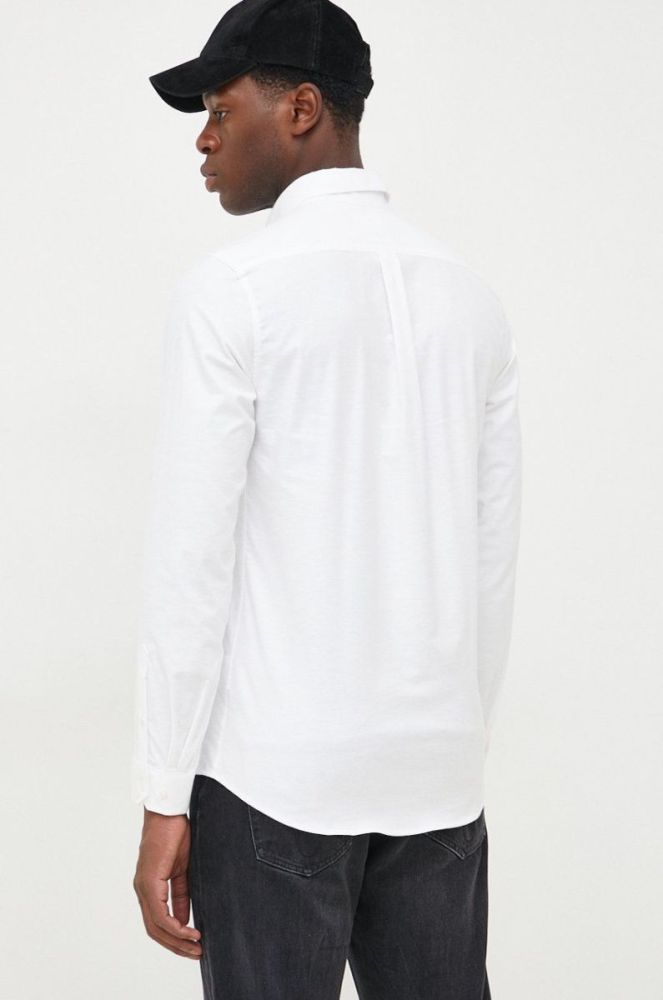 Сорочка Lindbergh чоловіча колір білий slim комір button-down фото 2