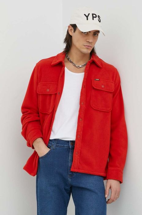 Сорочка Deus Ex Machina чоловіча колір червоний regular класичний комір