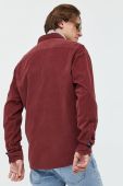 Вельветова сорочка Solid чоловіча колір бордовий regular комір button-down