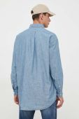 Бавовняна сорочка Polo Ralph Lauren чоловіча relaxed комір button-down колір блакитний (3319444)
