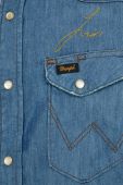 Джинсова сорочка Wrangler X Leon Bridges чоловіча regular класичний комір колір блакитний